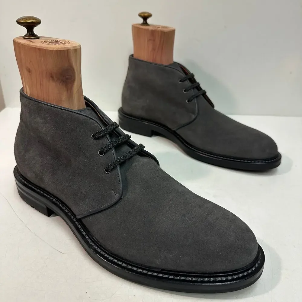 NWOT Aquatalia Rafael Weatherproof Gray Suede Chukka Boot Made in Italy US 12 D